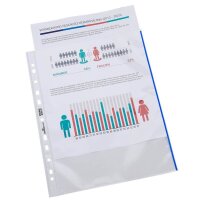 DURABLE Prospekthüllen PREMIUM DIN A4 blau klar 0,08...