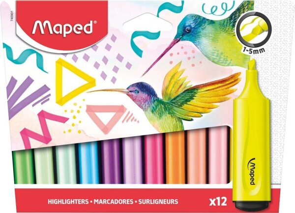 maped Fluo Peps Textmarker farbsortiert, 12 St.  ( 740901 )