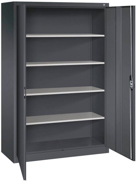 CP Stahlschrank 9480-000 S10574 schwarzgrau 4 Fachböden 120,0 x 50,0 x 195,0 cm, aufgebaut, 1 St.