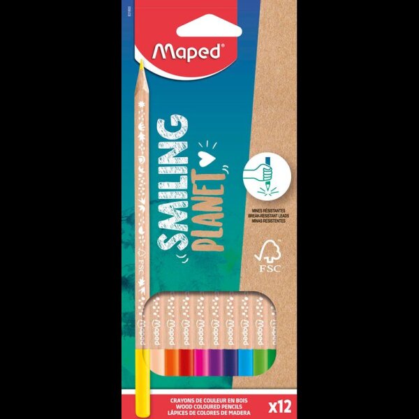 maped Smiling Planet Buntstifte farbsortiert, 12 St.
