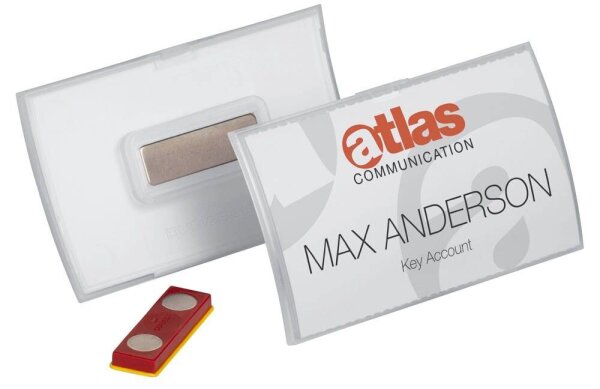DURABLE CLICK FOLD Namensschilder mit Magnet 9,0 x 5,4 cm, 10 St.