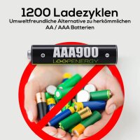 VERICO USB-Akkus mit Ladekabel LoopEnergy AAA900 Li-Ion Micro AAA 600 mAh, 4 St.