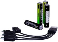 VERICO USB-Akkus mit Ladekabel LoopEnergy AAA900 Li-Ion Micro AAA 600 mAh, 4 St.