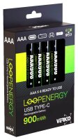 VERICO USB-Akkus mit Ladekabel LoopEnergy AAA900 Li-Ion Micro AAA 600 mAh, 4 St.