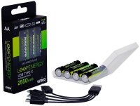 VERICO USB-Akkus mit Ladekabel LoopEnergy AA2550 Li-Ion Mignon AA 1700 mAh, 4 St.