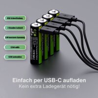 VERICO USB-Akkus mit Ladekabel LoopEnergy AA2550 Li-Ion Mignon AA 1700 mAh, 4 St.