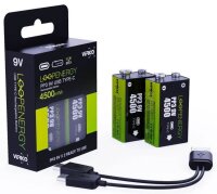 VERICO USB-Akkus mit Ladekabel LoopEnergy PP3 9V Li-Ion...