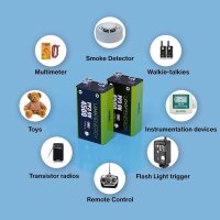 VERICO USB-Akkus mit Ladekabel LoopEnergy PP3 9V Li-Ion E-Block 500 mAh, 2 St.