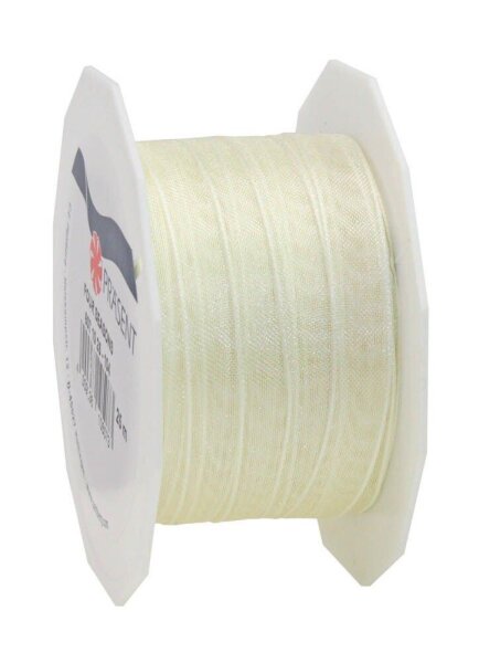 PRÄSENT Geschenkband Four Seasons seidenmatt creme 10,0 mm x 25,0 m
