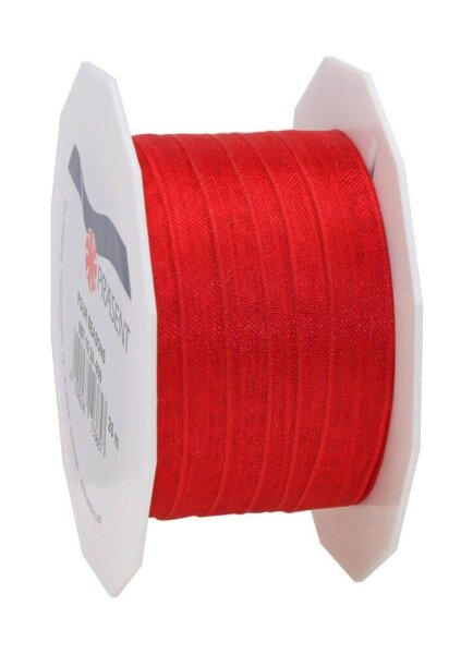 PRÄSENT Geschenkband Four Seasons seidenmatt rot 10,0 mm x 25,0 m