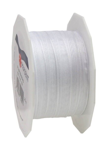 PRÄSENT Geschenkband Four Seasons seidenmatt weiß 10,0 mm x 25,0 m