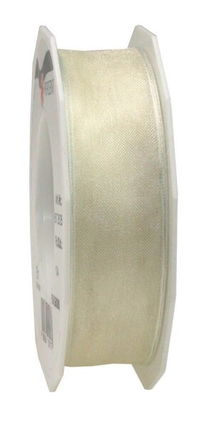 PRÄSENT Geschenkband Four Seasons seidenmatt creme 25,0 mm x 25,0 m