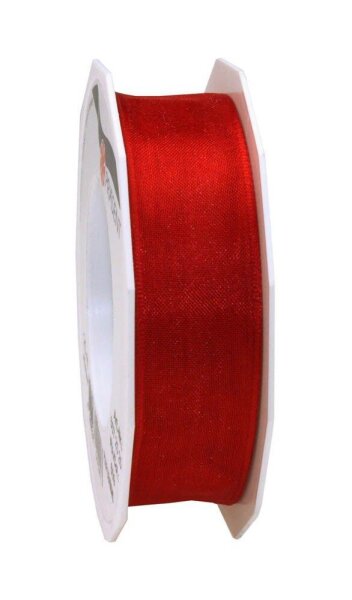PRÄSENT Geschenkband Four Seasons seidenmatt rot 25,0 mm x 25,0 m