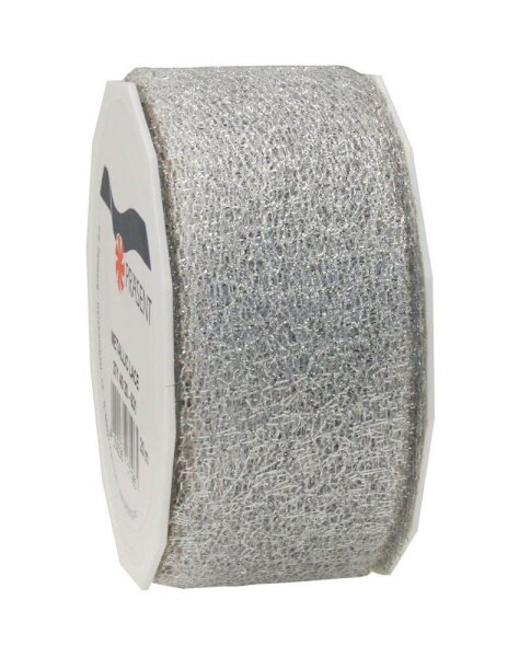 PRÄSENT Geschenkband Metallic Lace glänzend silber 40,0 mm x 20,0 m
