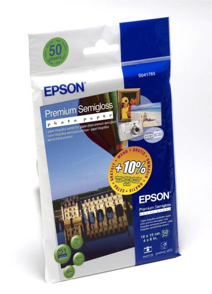 EPSON Fotopapier S041765 10,0 x 15,0 cm seidenmatt 251 g/qm 50 Blatt