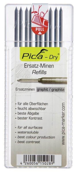 Pica Dry 4030 Fallminen-Bleistiftminen graphit 2B 2,8 mm, 10 St.