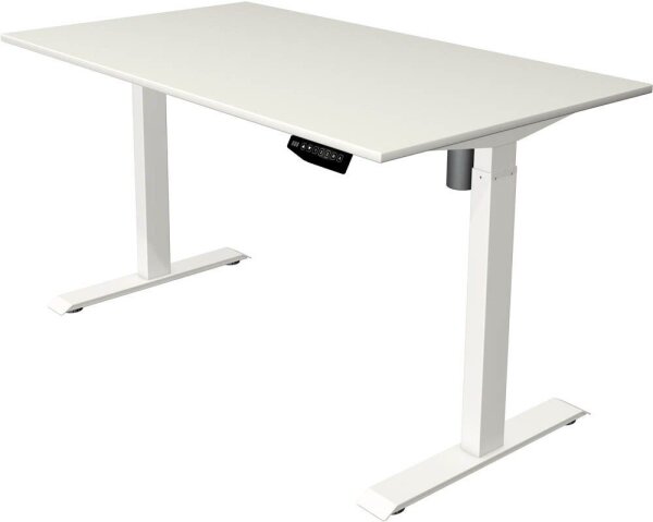 Kerkmann Move 1 elektrisch höhenverstellbarer Schreibtisch weiß rechteckig, T-Fuß-Gestell weiß 140,0 x 80,0 cm