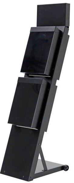 update displays Prospektständer Outdoor BLACK schwarz DIN A4 2 Fächer 33,9 x 39,4 x 125,6 cm, 1 St.