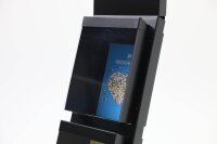 update displays Prospektständer Outdoor BLACK schwarz DIN A4 2 Fächer 33,9 x 39,4 x 125,6 cm, 1 St.