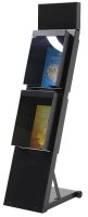 update displays Prospektständer Outdoor BLACK schwarz DIN A4 2 Fächer 33,9 x 39,4 x 125,6 cm, 1 St.