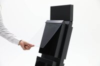 update displays Prospektständer Outdoor BLACK schwarz DIN A4 2 Fächer 33,9 x 39,4 x 125,6 cm, 1 St.