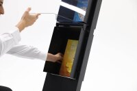 update displays Prospektständer Outdoor BLACK schwarz DIN A4 2 Fächer 33,9 x 39,4 x 125,6 cm, 1 St.
