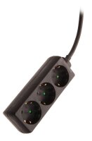 as-Schwabe 3-fach Steckdosenleiste 1,4 m schwarz