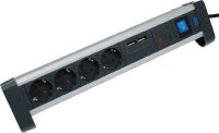 as-Schwabe ALUX 4-fach Tischsteckdose 1,5 m schwarz mit...