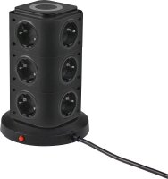 as-Schwabe QI-Wireless Ladestation 12-fach Steckdosenturm...