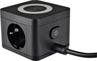 as-Schwabe QI-Wireless Ladestation 2-fach Steckdosenturm...