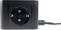 as-Schwabe QI-Wireless Ladestation 2-fach Steckdosenturm 1,5 m schwarz mit USB-Buchse