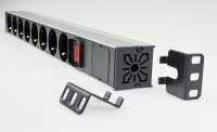 as-Schwabe 19 Zoll RACK 7-fach Steckdosenleiste für Serverschrank schwarz