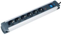 as-Schwabe ALUX 6-fach Steckdosenleiste 1,5 m schwarz