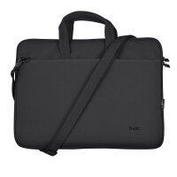 Trust Laptoptasche Bologna Slim Kunstfaser schwarz 24447...