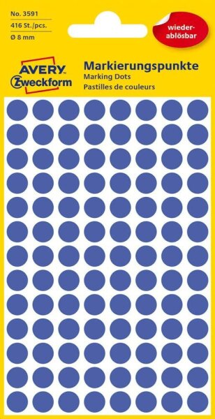 AVERY Zweckform Klebepunkte 3591 blau Ø 8,0 mm, 416 St.