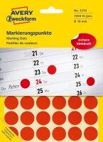 AVERY Zweckform Klebepunkte 3374 rot Ø 18,0 mm,...