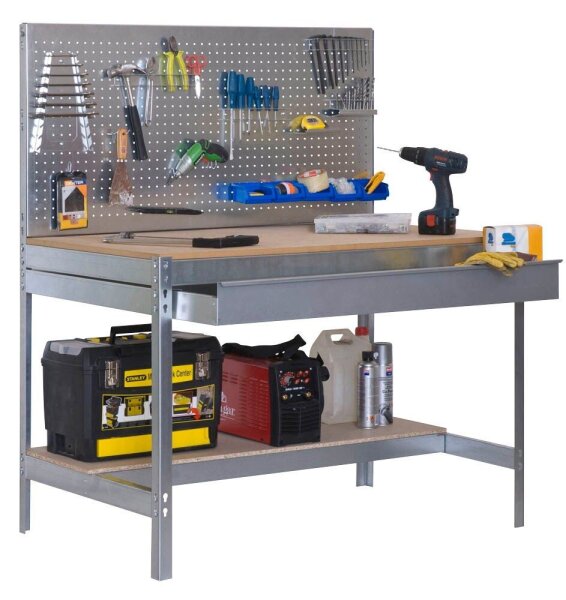 Simonrack Werkbank-Set SIMONWORK BT2 BOX grau 1 Schublade 151,0 x 61,0 x 144,5 cm