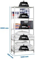 Simonrack Schwerlastregal MADERCLICK MEGAPLUS 5 8425437077531 weiß 120,0 x 40,0 x 200,0 cm