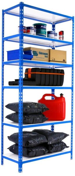Simonrack Schwerlastregal SIMONCLICK MEGAPLUS 6 8425437077111 blau, weiß 120,0 x 50,0 x 250,0 cm