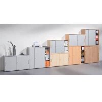 HAMMERBACHER Schiebetürenschrank, V1752S/5/5/RE lichtgrau 1 Fachboden 120,0 x 40,0 x 74,8 cm