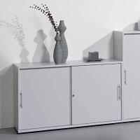 HAMMERBACHER Schiebetürenschrank, V1752S/5/5/RE lichtgrau 1 Fachboden 120,0 x 40,0 x 74,8 cm