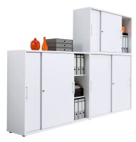 HAMMERBACHER Schiebetürenschrank, V1752S/5/5/RE lichtgrau 1 Fachboden 120,0 x 40,0 x 74,8 cm