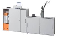 HAMMERBACHER Schiebetürenschrank, V1752S/3/S/RE ahorn, silber 1 Fachboden 120,0 x 40,0 x 74,8 cm