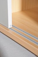 HAMMERBACHER Schiebetürenschrank, V1752S/3/S/RE ahorn, silber 1 Fachboden 120,0 x 40,0 x 74,8 cm