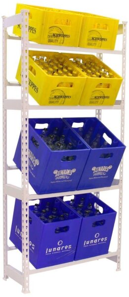 Simonrack Getränkekistenregal SIMONBOTTLE 4 8425437087875 weiß 80,0 x 30,0 x 200,0 cm