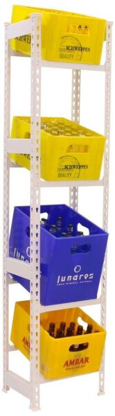 Simonrack Getränkekistenregal SIMONBOTTLE 4 8425437087868 weiß 40,0 x 30,0 x 200,0 cm