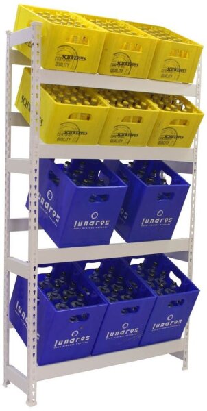 Simonrack Getränkekistenregal SIMONBOTTLE 4 8425437087882 weiß 100,0 x 30,0 x 200,0 cm