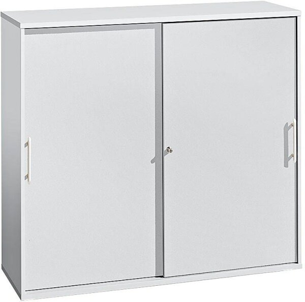 HAMMERBACHER Schiebetürenschrank, V1753S/5/5/RE lichtgrau 2 Fachböden 120,0 x 40,0 x 110,0 cm