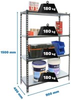 Simonrack Schwerlastregal SIMONCLICK 4 8425437097669 anthrazit, silber 90,0 x 40,0 x 150,0 cm