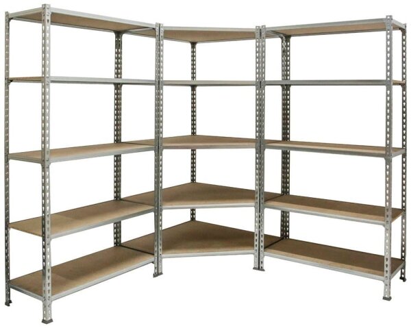 Simonrack Schwerlast-Weitspannregal MADERCLICK CORNER 5 8425437135446 silber 180,0 x 50,0 x 180,0 cm